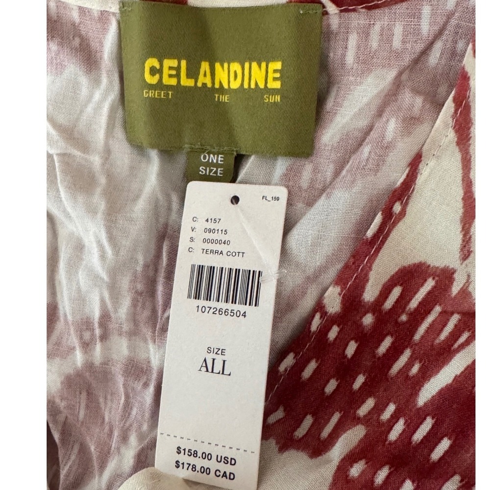Anthropologie Red Celandine Kaftan Kimono One Size - Picture 9 of 9